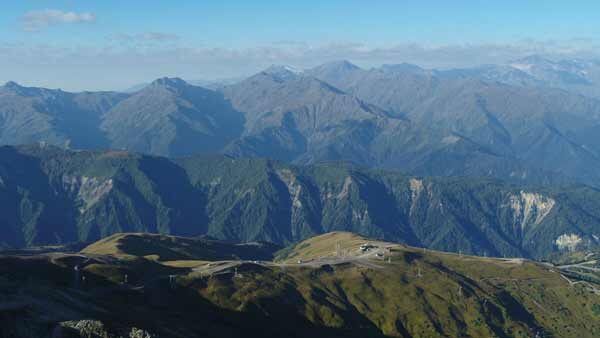 მესტია, თეთნულდი, საერთო ხედი მთების