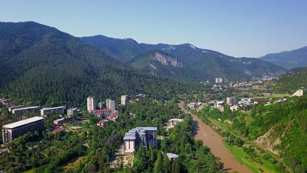 ბორჯომი, საერთო ხედი დრონიდან