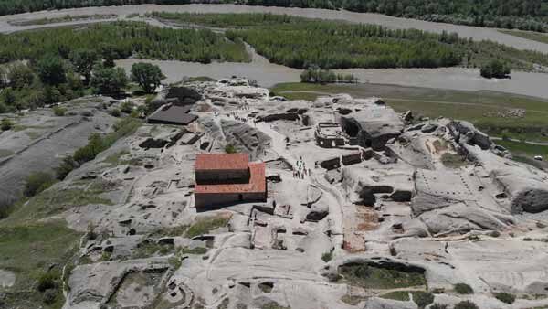 უფლისციხე, საერთო ხედი დრონიდან