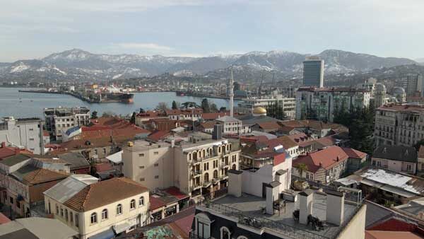 ზამთრის ბათუმი, ხედი დრონიდან, ბათუმის პორტი