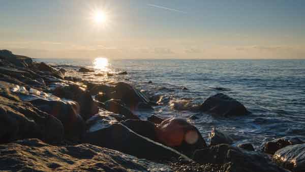 დაღამება, მზის ჩასვლა სღვაზე