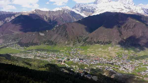 მესტია, ხედი დრონიდან