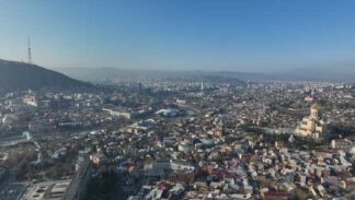 ავლაბარი, საღამო, ხედი დრონიდან