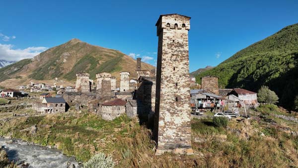 ხედი დრონიდან, უშგული , სვანეთი