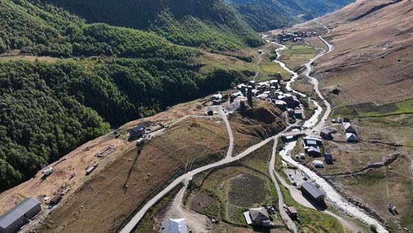 ხედი დრონიდან, უშგული , სვანეთი